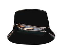 GGNKDL The Lonely Boat Prints Chapeau bob d'été en plein air voyage chapeau de plage adapté pour homme et femme Noir
