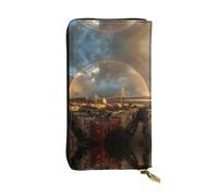 GGNKDL The Rainbow After the Rain Print Portefeuille long en cuir pour femme Grande capacité avec fermeture éclair