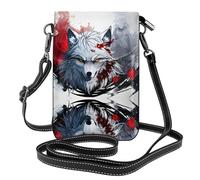 GGNKDL Une tête de loup dégoulinante avec impression de sang sac à bandoulière sac pour téléphone portable, petit portefeuille pour femme, un cadeau pratique adapté pour sortir, faire de l'exercice et