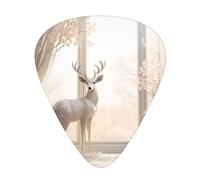 GGNKDL White deer in the jungle Prints Lot de 12 médiators de guitare avec trois combinaisons d'épaisseur pour basse et ukulélé