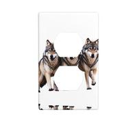 GGNKDL Wolf Pack Impression double prise murale couvercle d'alimentation domestique durable pour prises et interrupteurs décoratifs