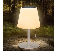 GGNOO Lampe de Table Solaire Extérieur LED, 2 en 1 Charge Solaire/USB, 8 Couleurs, Portable Sans Fil pour Jardin Camping Terrasse (Argent)