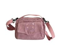 GGOOB Sac à main Kawaii à bandoulière/portefeuille en velours côtelé, rose, Taille unique
