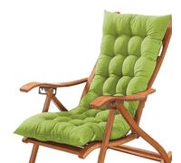 GGoty Coussin d’assise épais pour bureau à dossier bas avec liens, coussin de chaise avec dossier, coussin de siège pour chaises longues de jardin et de salon inclinables (120x50 cm, vert)
