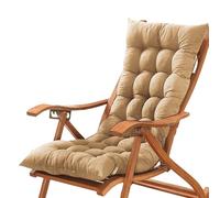 GGoty Coussin de chaise de bureau épais à dossier bas avec attaches - Coussin de chaise avec dossier pour maison, jardin, chaises longues et fauteuil inclinable - 80 x 40 cm - Kaki