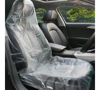 GGoty Lot de 50 housses de chaise de voiture jetables en plastique résistant à la poussière, housses de siège de voiture transparentes et imperméables