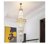 GGQEM Plafonnier Suspendu, lustres en Cristal Lustre en Cristal pour immeuble Duplex Lumière d'escalier en colimaçon Creux pour Hall Villa de Luxe Salon Lampes suspendues