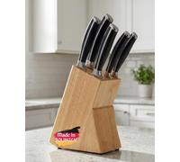 GGS Ensemble De Couteau Cuisine 7 Pcs Avec Bloc - Set Couteaux De Cuisine En Acier Inox - Couteau Cuisine Professionnel Trempe Special, Solingen Standard - Comprend Bloc Couteaux Cuisine - Manche mica
