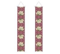 GGsdaf Bannière décorative de porche imprimée rose d'amour blanche extra large pour salle de classe/jardin/restaurant