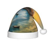 GGsdaf Chapeaux de Noël pour enfants, motif coucher de soleil à Barcelone, parfaits pour les costumes de Noël et les fournitures de fête