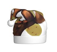 GGsdaf Chapeaux de Père Noël à motifs d'écureuil mangeurs de noix - Parfait pour les fêtes de Noël, les fêtes du Nouvel An et les décorations de fête d'entreprise