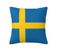 GGsdaf Coussin décoratif motif drapeau suédois 45,7 x 45,7 cm pour canapés, salons, balcons, chambres, etc