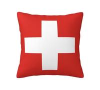 GGsdaf Coussin décoratif motif drapeau suisse 45,7 x 45,7 cm pour canapés, salons, balcons, chambres, etc