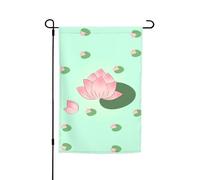 GGsdaf Drapeau de jardin à motif fleurs de lotus qui attendent de fleurir (30,5 x 45,7 cm) pour balcons, terrasses, arrière-cours et pelouses