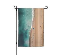 GGsdaf Drapeau de jardin à motif vue aérienne de la plage (30,5 x 45,7 cm) pour balcons, terrasses, arrière-cours et pelouses