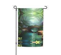 GGsdaf Drapeau de jardin Little Bridge in the East (30,5 x 45,7 cm) pour balcons, terrasses, arrière-cours et pelouses