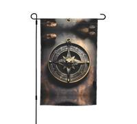 GGsdaf Magical Design Drapeau de jardin Motif runes nordiques boussole 30,5 x 45,7 cm pour balcons, terrasses, arrière-cours et pelouses