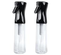 GGTTNRT Lot de 2 vaporisateurs d'eau vides - 300 ml - Réutilisables - Pour la coiffure, le nettoyage de la maison, les plantes, les soins de la peau (noir transparent)