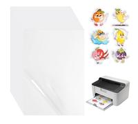 GGTTNRT Lot de 20 feuilles de papier autocollant en vinyle imprimable pour imprimantes jet d'encre et laser, format A4, 29,7 x 21 cm (transparent)
