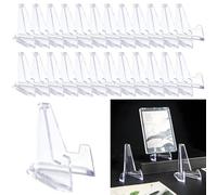 GGTTNRT Lot de 25 mini présentoirs en acrylique transparent pour cartes, pièces de monnaie, artisanat (58 mm)