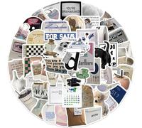 GGTTNRT Lot de 57 autocollants esthétiques et vintage pour ordinateur portable, téléphone, journal, skateboard, tasses, adultes et enfants (petits objets colorés)