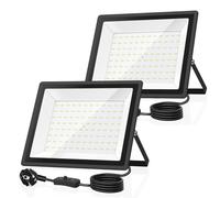 GGTU 100W Projecteur LED Extérieur, 11000LM 6500K IP66 Avec Prise | Refroidissement efficace & 85% économies - Projecteur jardin, cour, garage, atelier, parkings & autres (2 paquets)