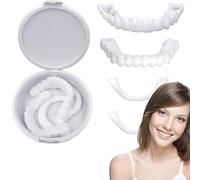 GGUFAY 1 Paire Dentier Provisoire, Facette Cosmétique Faux, Placages Temporaires Haut et Bas, Sourire Parfait pour Hommes et Femmes