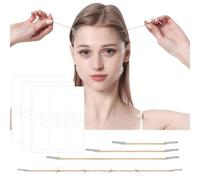 GGUFAY 1 Set Instant Face and Neck Lift Tape, 18 Pièces + 4 Cordons de Levage, Kinésiologie Haute Élasticité Lifting Visage en V Raffermissant Anti-Rides Instantané Invisible