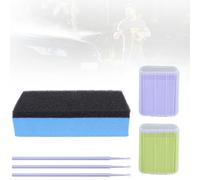 GGUFAY 200 Pcs Pinceaux de Retouche pour Peinture de Voiture, Avec une éponge de lavage de voiture, pour retouches précises des Petits dommages de la Peinture et des éclats de Pierre