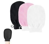 GGUFAY 3 Pcs Gant Exfoliant Corps,Gants de Gommage pour Hommes et Femmes,Gant Pour Hammam, Nettoie Et Purifie La Peau Et Élimine Les Cellules Mortes, Gommage naturel Et Efficace