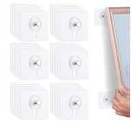 GGUFAY 30 Pcs Accroche Tableau Sans Percer, Accroche Cadre Fixation Murale, Fixation Adhesif, Crochet Invisibles, Attache Adhésif Crochets, pour Photo, Photos, Peintures