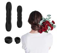 GGUFAY 4 Pièces Chignon Magique, Coiffure Donut Bun Maker,Accessoires Outils de Donut à Bouclés de Cheveux,pour Femme Fille Enfant Ballet Danseuse, 2 Grands et 2 Petits(Noir)
