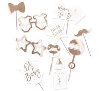 GGUFAY Accessoires De Photobooth, Photomaton Decoration Baby Shower, DéCoration ThèMe Or Rose, Accessoires Photo DéCorations De FêTe Pour Baby