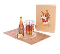 GGUFAY Carte Pop Up 3d Anniversaire, Carte De Voeux 3d Avec Enveloppes, Convient Pour La FêTe Des PèRes, L'Oktoberfest, Les VœUx D'Anniversaire Pour Hommes, Les Invitations à Des FêTes