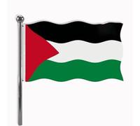 GGUFAY Drapeau Palestine 150 x 90 cm,Drapeau Palestinien Avec Oeillets Métalliques Intégrés, Résistant aux Intempéries,pour les Passionnés de Drapeaux