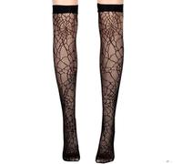 GGUFAY Halloween Costume Femme Collant Résille Araignee Chaussettes Résille Noir Dentelle Collant Halloween (B)