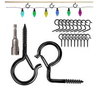 GGUFAY Lot de 20 Crochet a Visser M4, Crochet Plafond en Inox, Piton à Crochet Mural a Visser, Version avec Crochet à 90°, Crochets et Suspensions pour Plantes, Lanternes et Décoration de Fête
