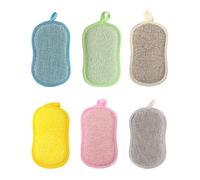 GGUFAY Lot de 6 Éponges Double Faces Réutilisables,Éponge en Microfibre Anti-Rayures pour Cuisine, Éponges Vaisselle Doubles Durable,pour Cuisine, Vaisselle, Casseroles et Poêles,Multicolores