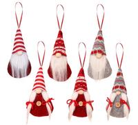GGUFAY Lot de 6 Lutins de Deco de Noël, Père Gnome de Noël, Petites Figurines, Nain Scandinave, Fabriquées à la Main, pour Décoration Intérieure