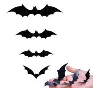 GGUFAY Pack de 48 Chauve Souris Halloween, Décoration Halloween Interieur, Décoration 3D Chauve Souris, Décoration Intérieure Araignée, 4 Tailles Différentes Pour Les Fournitures de Fête D'halloween