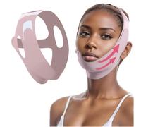 GGUFAY Sangle pour le visage, Masque en forme de V,Bandage de levage pour le visage sans douleur pour Lifting Raffermissant,Rose clair