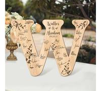 GGUIUIC Livre d'or de mariage en lettres personnalisées Livre d'or unique pour mariage Livres à signer par les invités Livre d'or de mariage rustique Décorations de réception de mariage