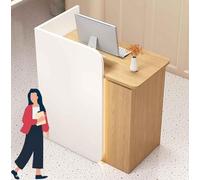 Gguwug 100*45*100cmComptoir Magasin Stands de réception, comptoir d'accueil Debout Meuble accueil entreprise Petit Support de Caisse, Espace de travail spacieux Surface durable et facile à nettoyer