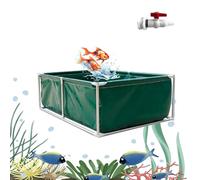 Gguwug Bassin de Jardin preforme Étangs d'aquarium extérieurs Piscine Hors Sol,Bassin Toile en PVC avec Cadre en Acier, est équipé d'un Robinet, Réservoir De Stockage pour L'élevage De Tortues Koi