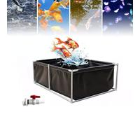 Gguwug Bassin de Jardin preforme Étangs d'aquarium extérieurs Piscine Hors Sol,Bassin Toile en PVC avec Cadre en Acier, est équipé d'un Robinet, Réservoir De Stockage pour L'élevage De Tortues Koi