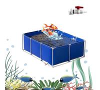 Gguwug Bassin de Jardin preforme Étangs d'aquarium extérieurs Piscine Hors Sol,Bassin Toile en PVC avec Cadre en Acier, est équipé d'un Robinet, Réservoir De Stockage pour L'élevage De Tortues Koi