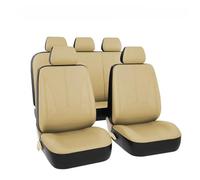 Ggwqoops Housses De Siège Auto en Cuir PU Respirant Lot De 4 Ou 9 Pièces Protection Intégrale Universelles pour La Plupart des Voitures Ensembles Housses Siège(Beige)