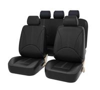 Ggwqoops Housses De Siège Auto en Cuir PU Respirant Lot De 4 Ou 9 Pièces Protection Intégrale Universelles pour La Plupart des Voitures Ensembles Housses Siège(Black)