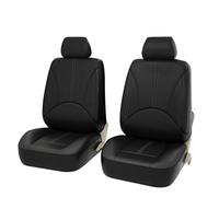 Ggwqoops Housses De Siège Auto en Cuir Synthétique Respirantes Compatibles avec Airbag pour Voiture 5 Places Ensembles Housses Siège(Black Front 2)
