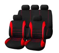 Ggwqoops Housses De Siège Auto en Polyeste Lot De 2 4 Ou 9 Pièces Coussins Universels pour Siège Avant Et Arrière Quatre Saisons Ensembles Housses Siège(5 Seat Red)
